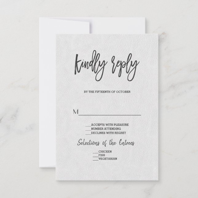 Moderne Minimal-Hochzeitshandschrift-UAWG RSVP Karte (Vorderseite)