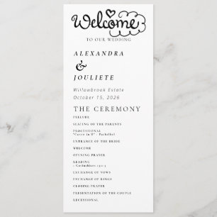 Moderne Minimal-Hochzeitsprogramme Programm
