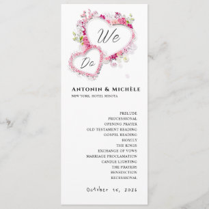Moderne Minimal-Hochzeitsprogramme Programm
