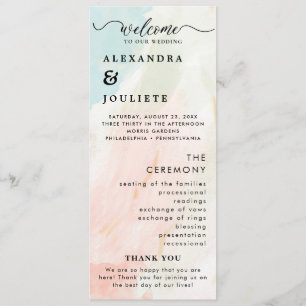 Moderne Minimal-Hochzeitsprogramme Programm