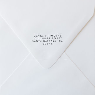 Moderne Minimal-Hochzeitssemble-Rücksendeadresse Permastempel