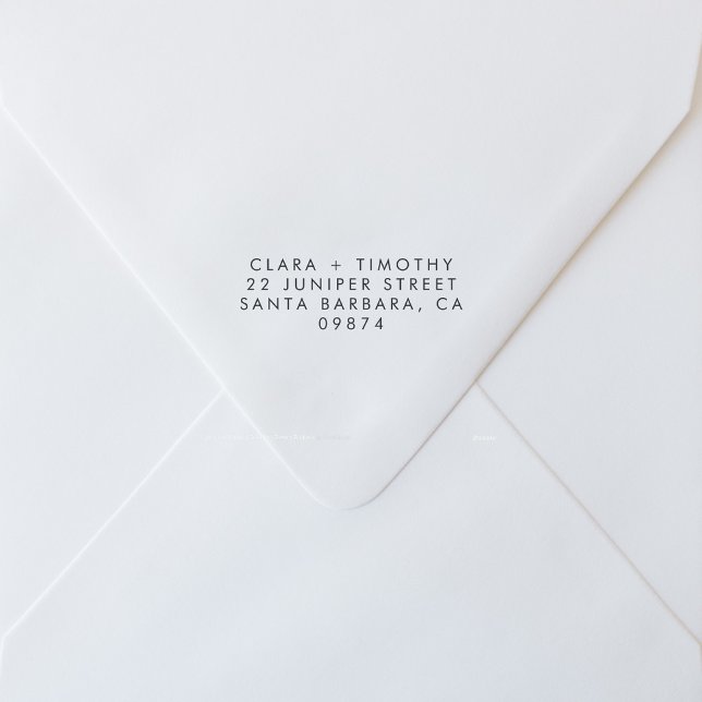 Moderne Minimal-Hochzeitssemble-Rücksendeadresse Permastempel (Von Creator hochgeladen)