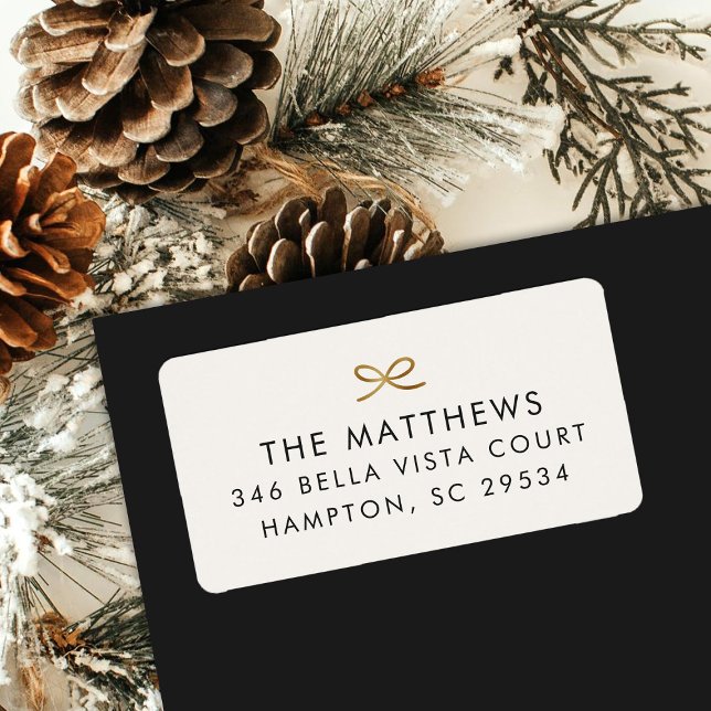 Moderne Minimal-Imitate Foil Bow Rücksendeadresse Adressaufkleber (Von Creator hochgeladen)