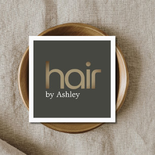 Moderne Minimal Imitate Metal Öl Schwarz Fett Haar Quadratische Visitenkarte