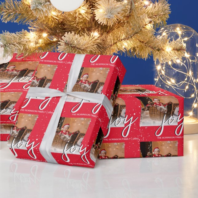 Moderne Minimal Joy | Weihnachtsfeiertag im Foto Geschenkpapier (Feiertage)