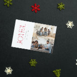 Moderne Minimal Joyful Red Family 2 Foto Weihnacht Feiertagskarte<br><div class="desc">Herzlich willkommen in diesem Jahr mit der Weihnachtskarte 2 Foto der Modernen Minimal Joyful Red Family 2 Weihnachtsfamilie, die diese Augenblicke der Freude mit einer nahen Strick-Familie vereint. Diese schicke, rote und weiße Karte mit trendigen, kantigen Streifen ist die perfekte Verkörperung des modernen minimalistischen Stils, den wir uns wünschen. Saubere...</div>