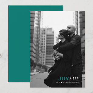 Moderne Minimal Joyful Weihnachts Foto Weihnachtsk Feiertagskarte