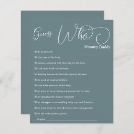 Moderne Minimal-Kalligrafie Baby-Dusche raten, wer