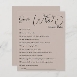 Moderne Minimal-Kalligrafie Baby-Dusche raten, wer