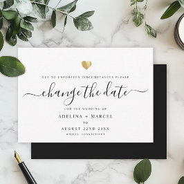 Moderne Minimal-Kalligrafie Gold ÄNDERN DAS DATUM Save The Date