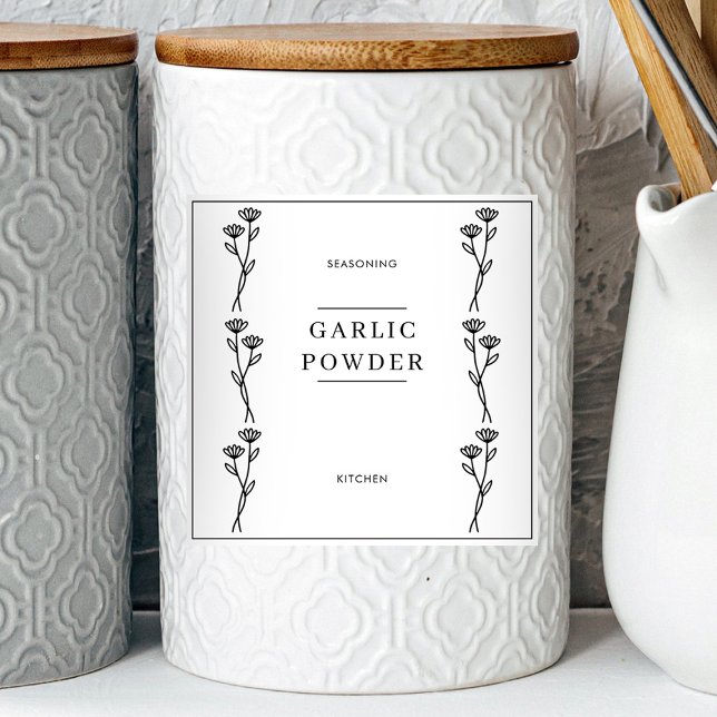 Moderne Minimal Kitchen Pantry Jar Labels (Von Creator hochgeladen)