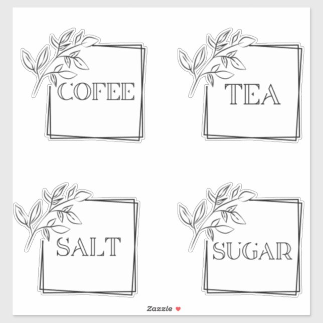 Moderne Minimal Küchenpantry-Speicherplatten Aufkleber (Blatt)