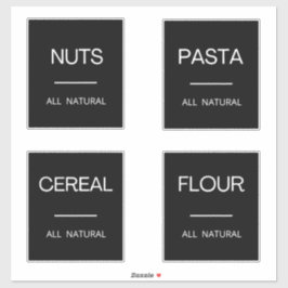 Moderne Minimal Küchenpantry-Speicherplatten Aufkleber