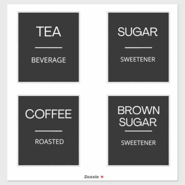 Moderne Minimal Küchenpantry-Speicherplatten Aufkleber (Blatt)