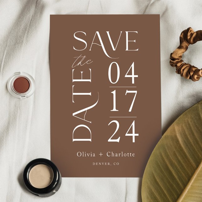 Moderne Minimal kühne Save the Date Typografie (Modern Minimal Bold Save the Date Typographic)