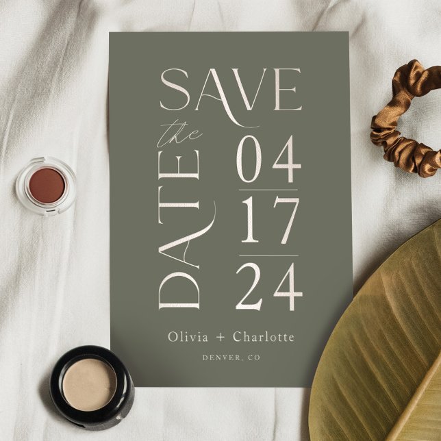 Moderne Minimal kühne Save the Date Typografie (Modern Minimal Bold Save the Date Typographic)