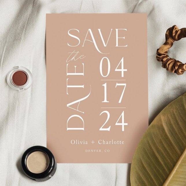 Moderne Minimal kühne Save the Date Typografie (Modern Minimal Bold Save the Date Typographic)