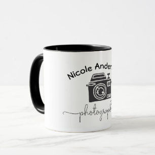 Moderne Minimal-Logo-Grafik für Fotokamera Tasse