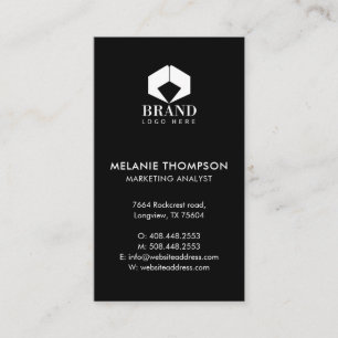 Moderne Minimal Luxus Schwarz Professionelles Logo Visitenkarte