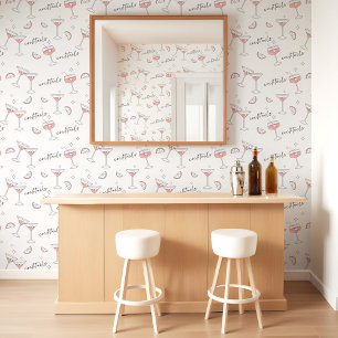 Moderne Minimal Martini Cocktails Lemon Slice Retr Tapete