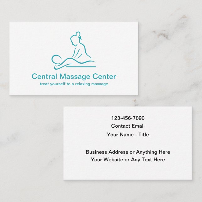 Moderne Minimal Massage Business Cards Visitenkarte (Vorne/Hinten)