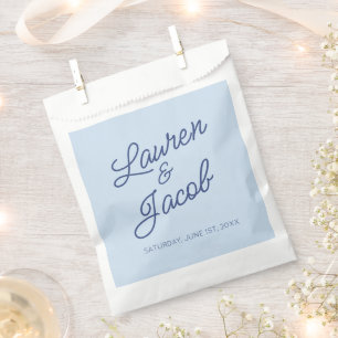 Moderne Minimal Minimalistische Blaue Hochzeit Geschenktütchen