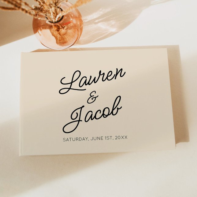 Moderne Minimal Minimalistische Champagnerhochzeit Gästebuch (Von Creator hochgeladen)