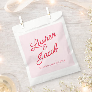 Moderne Minimal Minimalistische Hochzeit in Rosa u Geschenktütchen