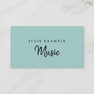 Moderne Minimal Mint Elegante Musiker Künstlernam Visitenkarte