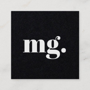 Moderne Minimal Monogram Typografie Black Quadratische Visitenkarte