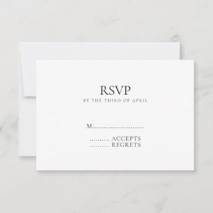 Moderne Minimal-Monogramm-Schwarz-Weiß-Hochzeit RSVP Karte