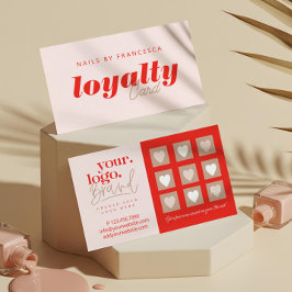 Moderne Minimal-Nail-Salon-Logo-Markenbezeichnung Treuekarte