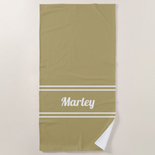 Moderne Minimal Name Monogramm Schrift Vorlage Gol Strandtuch