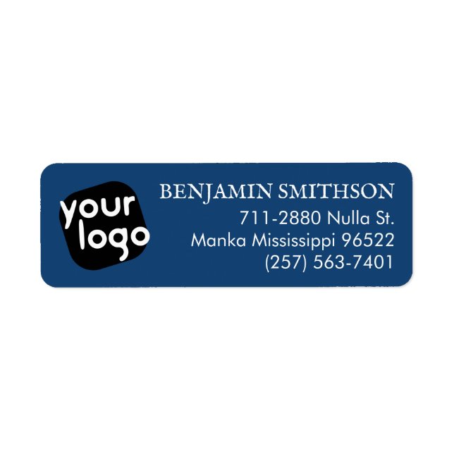 Moderne Minimal Navy Blue Custom Rücksendeadresse (Vorne)