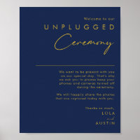 Moderne Minimal Navy Blue Gold Unplugged Zeremonie