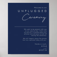 Moderne Minimal Navy Blue Silver Unplugged Zeremon