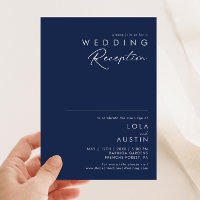 Moderne Minimal Navy Blue Silver Wedding Rezeption