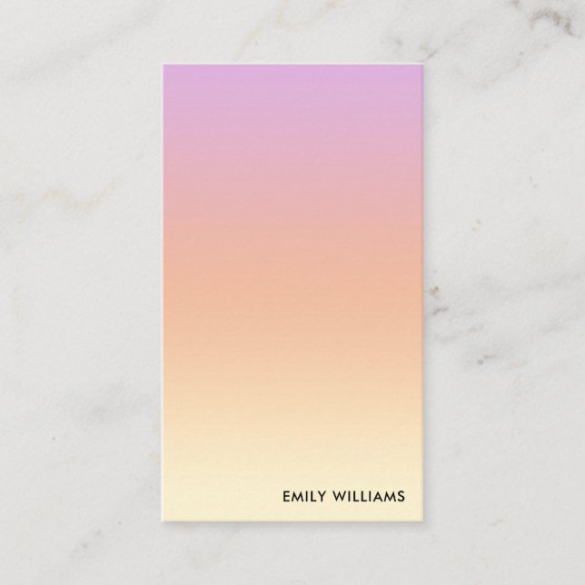 Moderne Minimal Ombre Gradient Business Card Visitenkarte (Vorderseite)
