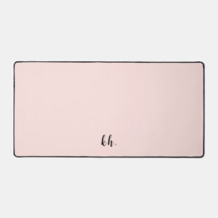 Moderne Minimal Pastel Pink Mit Monogramm Initiale Schreibtischunterlage