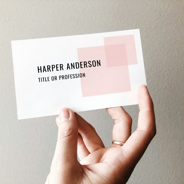 Moderne Minimal Pastel Pink Square Business Cards Visitenkarte (Von Creator hochgeladen)