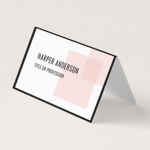 Moderne Minimal Pastel Pink Square Business Cards Visitenkarten