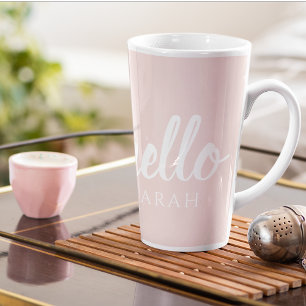 Moderne Minimal Pastellrosa Hallo Und Dein Name Milchtasse