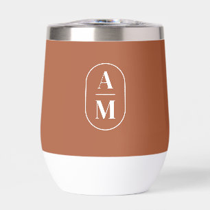 Moderne Minimal Pill Monogram - Terra Cotta