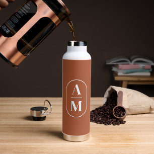 Moderne Minimal Pill Monogram - Terra Cotta Trinkflasche