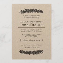 Moderne Minimal-Pine-Hochzeit Einladung