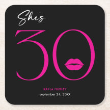 Moderne Minimal Pink Lips Sie ist 30 Geburtstag