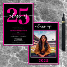 Moderne Minimal-Pink-Script-Graduierungspartei