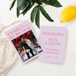 Moderne Minimal Purples Digitales Foto Hochzeitsin Einladung