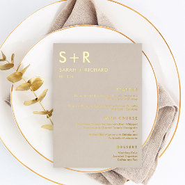 Moderne Minimal REAL FOIL Elegante Menükarte Folieneinladung