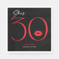 Moderne Minimal Red Lips Sie ist 30 Geburtstag